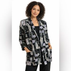 Vintage Kensington Square Print Blazer | Graphic Retro Statement Jacket